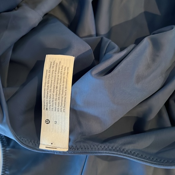 Lululemon waterside V neck skimpy one piece 12 blue bathing suit swim - Picture 7 of 7